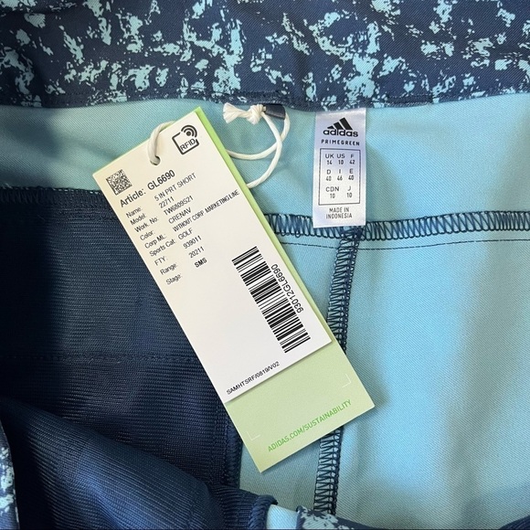 ADIDAS Women's Primegreen Printed 5-Inch Shorts NWT 10 - Picture 10 of 11